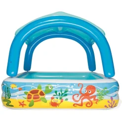 Bestway badebassin med baldakin 140x140x114 cm blå 52192