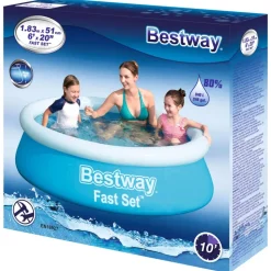Bestway Fast Set oppusteligt badebassin 183x51 cm blå