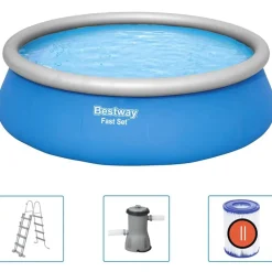 Bestway Fast Set oppusteligt swimmingpoolsæt rundt 457x122 cm