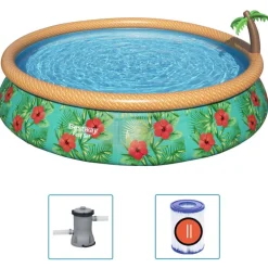 Bestway Fast Set oppusteligt poolsæt Paradise Palms 457x84 cm