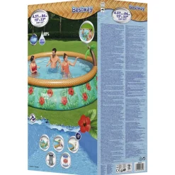 Bestway Fast Set oppusteligt badebassin 457x84 cm Paradise Palms