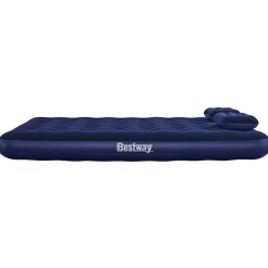 Bestway oppustelig luftmadras med pude og pumpe 203x152x22 cm 67374