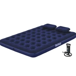 Bestway oppustelig luftmadras med pude og pumpe 203x152x22 cm 67374
