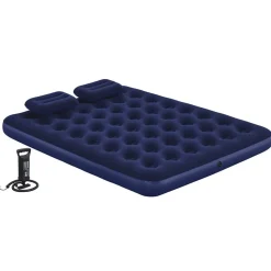 Bestway oppustelig luftmadras med pude og pumpe 203x152x22 cm 67374
