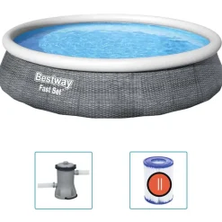 Bestway oppusteligt badebassin med pumpe 396x84 cm
