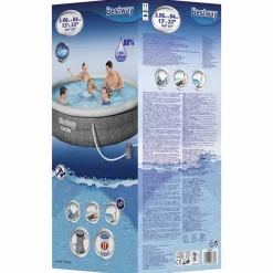 Bestway oppusteligt badebassin med pumpe 396x84 cm