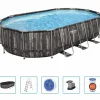 Bestway Power Steel swimmingpoolsæt 488x305x107 cm oval