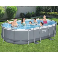 Bestway Power Steel swimmingpoolsæt 488x305x107 cm oval
