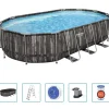 Bestway Power Steel swimmingpoolsæt 488x305x107 cm oval