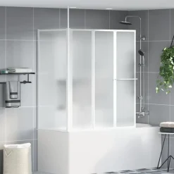 Brusevæg 70x120x137 cm L-formet 4 paneler foldbar