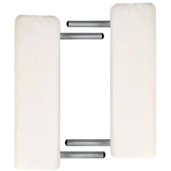 Cremefarvet sammenfoldeligt massagebord med aluminiumsstel,3 zoner