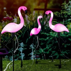 HI soldrevet havelampe Flamingo 3 stk.