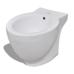 Hvidt keramisk toilet & bidet sæt