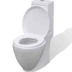 Hvidt keramisk toilet & bidet sæt