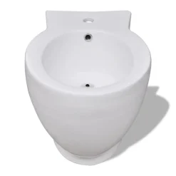 Hvidt keramisk toilet & bidet sæt