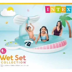 Intex badebassin med sprøjtefunktion Whale 201x196x91 cm