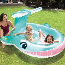 Intex badebassin med sprøjtefunktion Whale 201x196x91 cm