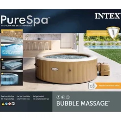 Intex boblebad med massagefunktion PureSpa 216x71 cm 6 pers. rund