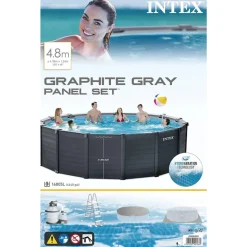 INTEX fritstående swimmingpool Graphite Gray Panel 478x124 cm