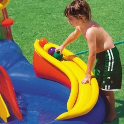 Intex oppustelig pool Rainbow Ring Play Center 297x193x135 cm 57453NP