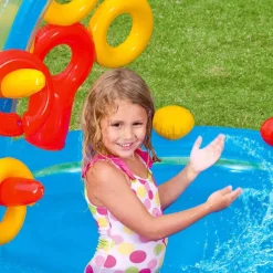 Intex oppustelig pool Rainbow Ring Play Center 297x193x135 cm 57453NP
