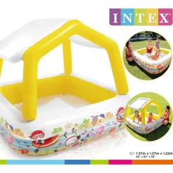 Intex oppusteligt bassin med solskærm 157x157x122 cm