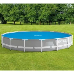 Intex solopvarmet poolovertræk 448 cm polyethylen blå