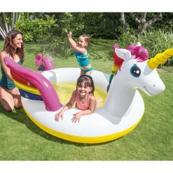 Intex Unicorn badebassin med sprinkler 272x193x104 cm