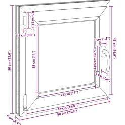 Kældervindue RISOR Hvid 50 x 50 cm PVC og glas