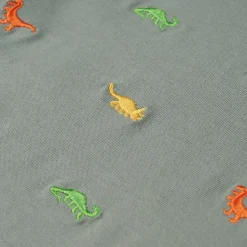 Kortærmet T-shirt til børn str. 104 kakifarvet