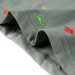 Kortærmet T-shirt til børn str. 104 kakifarvet