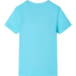 Kortærmet T-shirt til børn str. 116 akvamarinblå