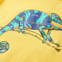 Kortærmet T-shirt til børn str. 104 lys okkergul