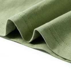 Kortærmet T-shirt til børn str. 116 lys kakifarve