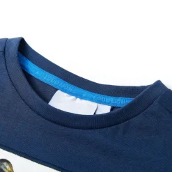 Kortærmet T-shirt til børn str. 128 mørk mørkeblå