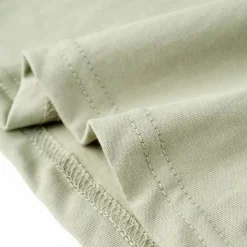 Kortærmet T-shirt til børn str. 116 lys kakifarve