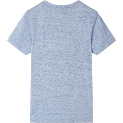 Kortærmet T-shirt til børn str. 116 blåmeleret