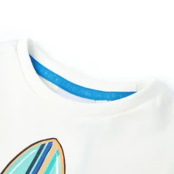 Kortærmet T-shirt til børn str. 116 ecrufarvet