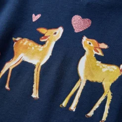 Langærmet T-shirt til børn str. 92 marineblå
