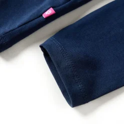 Langærmet T-shirt til børn str. 92 marineblå