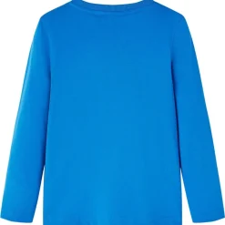 Langærmet T-shirt til børn str. 128 koboltblå