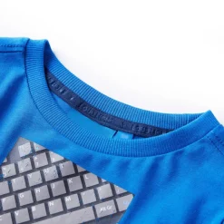 Langærmet T-shirt til børn str. 128 koboltblå