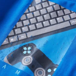 Langærmet T-shirt til børn str. 128 koboltblå