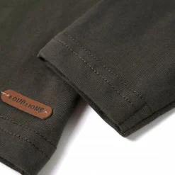Langærmet T-shirt til børn str. 104 kakifarvet