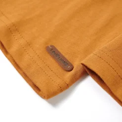 Langærmet T-shirt til børn str. 104 okkergul