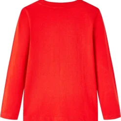Langærmet T-shirt til børn str. 104 rød