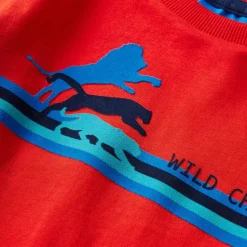 Langærmet T-shirt til børn str. 104 rød