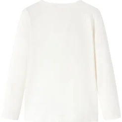 Langærmet T-shirt til børn str. 104 ecrufarvet