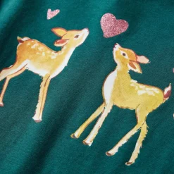 Langærmet T-shirt til børn str. 92 mørkegrøn