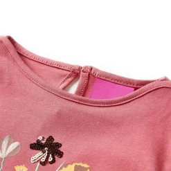 Langærmet T-shirt til børn str. 92 gammelrosa
